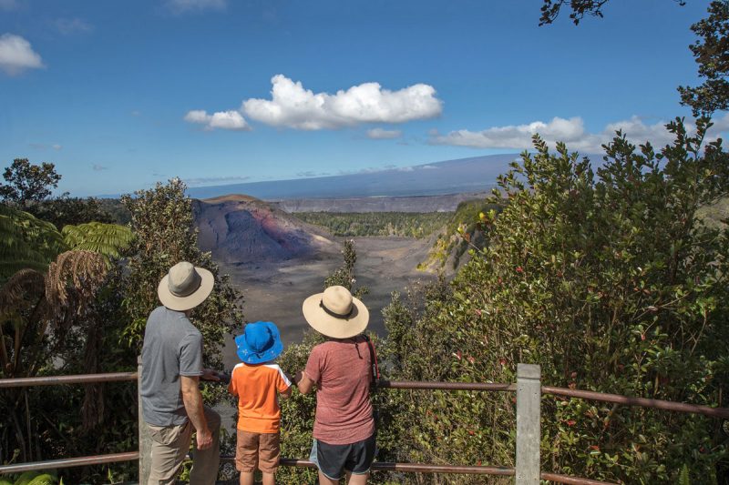 Visitors at Kīlauea Iki overlook