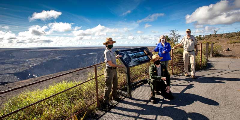 Wayfinding sign funded by Friends of Hawaiʻi Volcanoes National Park