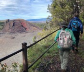 Hikers on Kīlauea Iki Trail - Photo by Janice Wei Hikers on Kīlauea Iki Trail