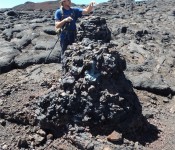 I took this near Mauna Loa summit a few months ago. I call it Lava Snowman - Photo by David Lowman Lava Snowman